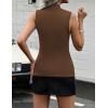 imageZeagoo Womens Sleeveless Mock Turtleneck Tank Tops Slim Fit Stretch Ribbed Tops Casual Basic Layering Shirts 2025Brown