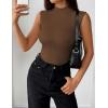 imageZeagoo Womens Sleeveless Mock Turtleneck Tank Tops Slim Fit Stretch Ribbed Tops Casual Basic Layering Shirts 2025Brown