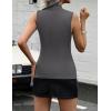 imageZeagoo Womens Sleeveless Mock Turtleneck Tank Tops Slim Fit Stretch Ribbed Tops Casual Basic Layering Shirts 2025Charcoal Grey