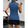 imageZeagoo Womens Sleeveless Mock Turtleneck Tank Tops Slim Fit Stretch Ribbed Tops Casual Basic Layering Shirts 2025Dark Blue