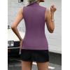 imageZeagoo Womens Sleeveless Mock Turtleneck Tank Tops Slim Fit Stretch Ribbed Tops Casual Basic Layering Shirts 2025Dark Purple