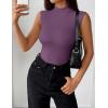 imageZeagoo Womens Sleeveless Mock Turtleneck Tank Tops Slim Fit Stretch Ribbed Tops Casual Basic Layering Shirts 2025Dark Purple