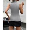 imageZeagoo Womens Sleeveless Mock Turtleneck Tank Tops Slim Fit Stretch Ribbed Tops Casual Basic Layering Shirts 2025Light Grey