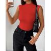 imageZeagoo Womens Sleeveless Mock Turtleneck Tank Tops Slim Fit Stretch Ribbed Tops Casual Basic Layering Shirts 2025Red