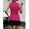 imageZeagoo Womens Sleeveless Mock Turtleneck Tank Tops Slim Fit Stretch Ribbed Tops Casual Basic Layering Shirts 2025Rose Red