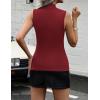 imageZeagoo Womens Sleeveless Mock Turtleneck Tank Tops Slim Fit Stretch Ribbed Tops Casual Basic Layering Shirts 2025Wine Red