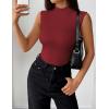 imageZeagoo Womens Sleeveless Mock Turtleneck Tank Tops Slim Fit Stretch Ribbed Tops Casual Basic Layering Shirts 2025Wine Red