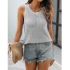 imageZeagoo Womens Summer Crochet Sleeveless Sweater Vest Round Neck Hollow Out Knit Tank Tops Casual Loose Cami TopsLight Grey