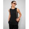 imageZeagoo Womens Summer Tops Dressy Casual High Neck Sleeveless Shirts Basic Loose Fit Tank Tops Beach Vacation 2 PackBblackhotpink