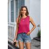 imageZeagoo Womens Summer Tops Dressy Casual High Neck Sleeveless Shirts Basic Loose Fit Tank Tops Beach Vacation 2 PackBblackhotpink