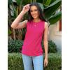 imageZeagoo Womens Summer Tops Dressy Casual High Neck Sleeveless Shirts Basic Loose Fit Tank Tops Beach Vacation 2 PackBblackhotpink