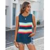 imageZeagoo Womens Summer Tops Dressy Casual High Neck Sleeveless Shirts Basic Loose Fit Tank Tops Beach Vacation 2 PackBblackrainbow Blue