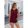 imageZeagoo Womens Summer Tops Dressy Casual High Neck Sleeveless Shirts Basic Loose Fit Tank Tops Beach Vacation 2 PackBdusty Pinkwine Red