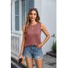 imageZeagoo Womens Summer Tops Dressy Casual High Neck Sleeveless Shirts Basic Loose Fit Tank Tops Beach Vacation 2 PackBdusty Pinkwine Red
