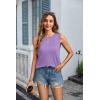 imageZeagoo Womens Summer Tops Dressy Casual High Neck Sleeveless Shirts Basic Loose Fit Tank Tops Beach Vacation 2 PackBgreenpurple