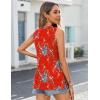 imageZeagoo Womens Summer Tops Dressy Casual High Neck Sleeveless Shirts Basic Loose Fit Tank Tops Beach Vacation 2 PackBlackred Flower