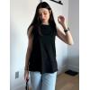 imageZeagoo Womens Summer Tops Dressy Casual High Neck Sleeveless Shirts Basic Loose Fit Tank Tops Beach Vacation 2 PackFblackcadetblue