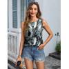 imageZeagoo Womens Summer Tops Dressy Casual High Neck Sleeveless Shirts Basic Loose Fit Tank Tops Beach Vacation 2 PackFblackcadetblue