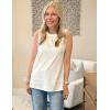 imageZeagoo Womens Summer Tops Dressy Casual High Neck Sleeveless Shirts Basic Loose Fit Tank Tops Beach Vacation 2 PackFwhitewhite Print