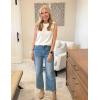imageZeagoo Womens Summer Tops Dressy Casual High Neck Sleeveless Shirts Basic Loose Fit Tank Tops Beach Vacation 2 PackWhitewhite Lily
