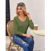 imageZeagoo Womens T Shirts Long Sleeve V Neck Basic Tee Casual Loose Fit Soft Fall Tops Outfits 2025 SXXLArmy Green