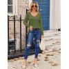 imageZeagoo Womens T Shirts Long Sleeve V Neck Basic Tee Casual Loose Fit Soft Fall Tops Outfits 2025 SXXLArmy Green