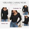 imageZeagoo Womens T Shirts Long Sleeve V Neck Basic Tee Casual Loose Fit Soft Fall Tops Outfits 2025 SXXLBlack