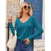 imageZeagoo Womens T Shirts Long Sleeve V Neck Basic Tee Casual Loose Fit Soft Fall Tops Outfits 2025 SXXLBlue Green