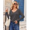 imageZeagoo Womens T Shirts Long Sleeve V Neck Basic Tee Casual Loose Fit Soft Fall Tops Outfits 2025 SXXLDark Grey