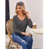 imageZeagoo Womens T Shirts Long Sleeve V Neck Basic Tee Casual Loose Fit Soft Fall Tops Outfits 2025 SXXLDark Grey