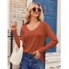 imageZeagoo Womens T Shirts Long Sleeve V Neck Basic Tee Casual Loose Fit Soft Fall Tops Outfits 2025 SXXLPumpkin