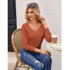 imageZeagoo Womens T Shirts Long Sleeve V Neck Basic Tee Casual Loose Fit Soft Fall Tops Outfits 2025 SXXLPumpkin