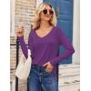 imageZeagoo Womens T Shirts Long Sleeve V Neck Basic Tee Casual Loose Fit Soft Fall Tops Outfits 2025 SXXLPurple