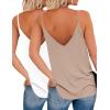 imageZeagoo Womens V Neck Camisole Tank Top Strap Sleeveless T Shirt Casual Loose Vest Blouse  SXXL2 Packbrown and White