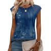 imageZeagoo Womens Lace Cap Sleeve Tops Pleated Crewneck Summer Tank Tops 2025 Dressy Casual Sleeveless Shirts BlouseMz845