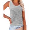 imageZeagoo Womens Summer Crochet Sleeveless Sweater Vest Round Neck Hollow Out Knit Tank Tops Casual Loose Cami TopsLight Grey