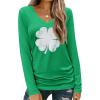 imageZeagoo Womens T Shirts Long Sleeve V Neck Basic Tee Casual Loose Fit Soft Fall Tops Outfits 2025 SXXLClover