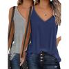 imageZeagoo Womens V Neck Camisole Tank Top Strap Sleeveless T Shirt Casual Loose Vest Blouse  SXXL2 Packblue and Light Grey
