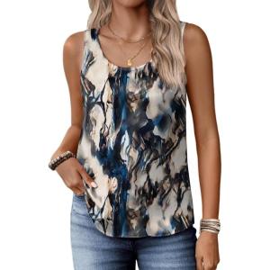 imageZeagoo Silk Satin Tank Tops for Women Scoop Neck Sleeveless Camisole Tops 2025 Summer Basic BlousesZr220