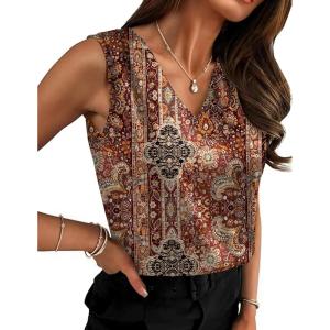imageZeagoo Womens Silk Satin Camisole Tank Tops V Neck Pleated Dressy Casual Sleeveless Blouses Summer Business Work ShirtsZ  Mz896