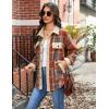 imageZeagoo Womens Flannel Jacket Fleece Lined Shacket Fall Outfits Plaid Sherpa Button Down Cozy Warm Winter Coat SXXLOrange Slim Fit  a Size Up for Relaxed Fit