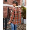 imageZeagoo Womens Flannel Jacket Fleece Lined Shacket Fall Outfits Plaid Sherpa Button Down Cozy Warm Winter Coat SXXLOrange Slim Fit  a Size Up for Relaxed Fit