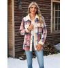 imageZeagoo Womens Flannel Jacket Fleece Lined Shacket Fall Outfits Plaid Sherpa Button Down Cozy Warm Winter Coat SXXLPink Slim Fit  a Size Up for Relaxed Fit