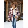 imageZeagoo Womens Flannel Jacket Fleece Lined Shacket Fall Outfits Plaid Sherpa Button Down Cozy Warm Winter Coat SXXLPink Slim Fit  a Size Up for Relaxed Fit