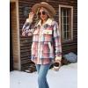 imageZeagoo Womens Flannel Jacket Fleece Lined Shacket Fall Outfits Plaid Sherpa Button Down Cozy Warm Winter Coat SXXLPink Slim Fit  a Size Up for Relaxed Fit