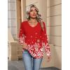 imageZeagoo Womens Long Sleeve Tops V Neck Pleated Shirts Dressy Casual Blouses Fall Fashion Tunic Clothes 2025 TShirts01floral Christmas 3