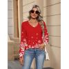 imageZeagoo Womens Long Sleeve Tops V Neck Pleated Shirts Dressy Casual Blouses Fall Fashion Tunic Clothes 2025 TShirts01floral Christmas 3