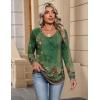 imageZeagoo Womens Long Sleeve Tops V Neck Pleated Shirts Dressy Casual Blouses Fall Fashion Tunic Clothes 2025 TShirts01green Floral