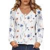imageZeagoo Womens Long Sleeve Tops V Neck Pleated Shirts Dressy Casual Blouses Fall Fashion Tunic Clothes 2025 TShirts01white Floral