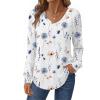 imageZeagoo Womens Long Sleeve Tops V Neck Pleated Shirts Dressy Casual Blouses Fall Fashion Tunic Clothes 2025 TShirts01white Floral